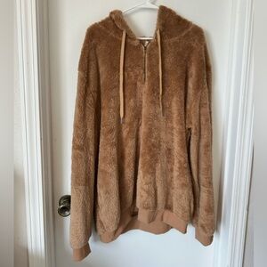 Women’s Half zip fuzzy hoodie